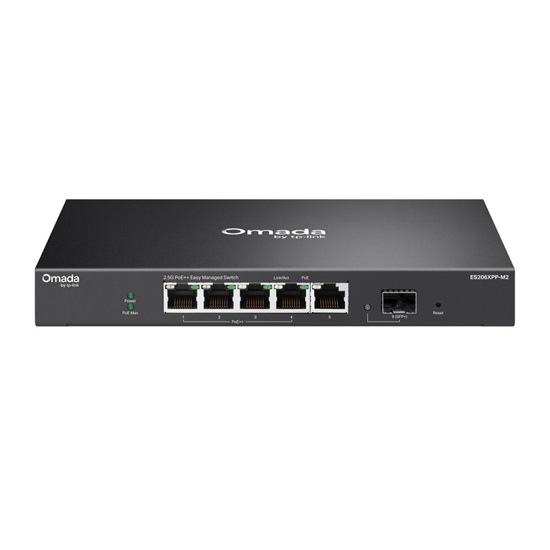 TP-Link Omada 5-Port 2.5G BASE-T and 1-Port 10GE SFP+ Easy Managed Switch with 4-Port PoE++ (ES206XPP-M2) (TPES206XPP-M2)-TPES206XPP-M2