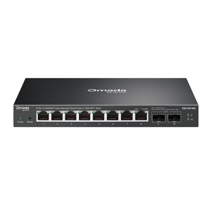 TP-Link Omada 8-Port 2.5G BASE-T Easy Managed Switch with 2 10GE SFP+ Slots (ES210X-M2) (TPES210X-M2)-TPES210X-M2