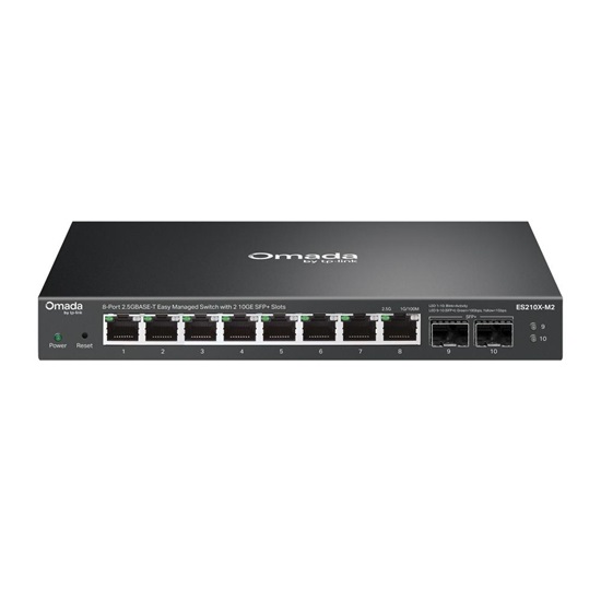 TP-Link Omada 8-Port 2.5G BASE-T Easy Managed Switch with 2 10GE SFP+ Slots (ES210X-M2) (TPES210X-M2)-TPES210X-M2