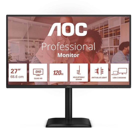 AOC Q27E4CV IPS QHD Ergonomic Monitor 27''  (Q27E4CV) (AOCQ27E4CV)-AOCQ27E4CV