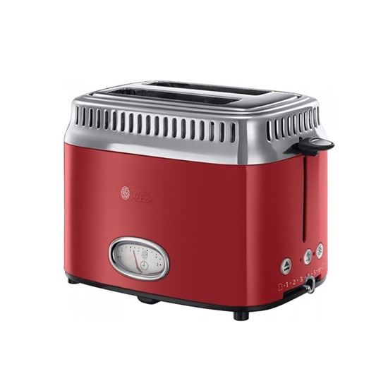 Russell Hobbs Retro Toaster 2 Slots 1200W Red (21680-56) (RHV21680-56)-RHV21680-56