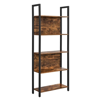 Vasagle Μεταλλική Βιβλιοθήκη με 5 Ξύλινα Ράφια 62 x 24 x 165 cm  (LLS025B01V1) (VASLLS025B01V1)-VASLLS025B01V1