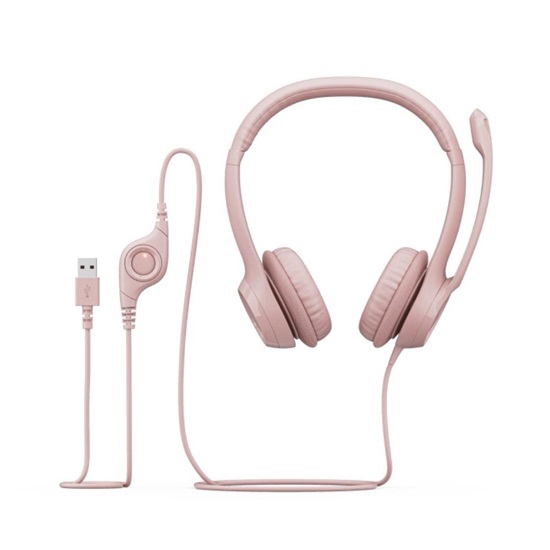 Logitech Headphones H390 Rose Gold (981-001281) (LOGH390RS)-LOGH390RS