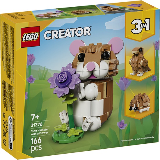 Lego creator 3in 1 cute hamster with a flower (31376) (LGO31376)-LGO31376