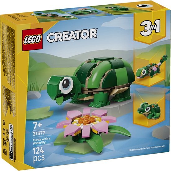 LEGO Creator  3-in-1 Turtle with a Water Lily Flower Toy (31377) (LGO31377)-LGO31377