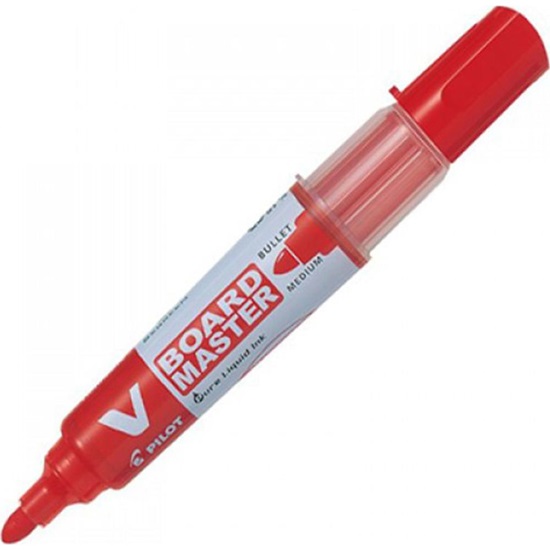 Pilot V Board Master Whiteboard Marker Medium Bullet Red (WBMA-VBM-M-BG-RED) (PILWBMA-VBM-M-BG-RED)-PILWBMA-VBM-M-BG-RED