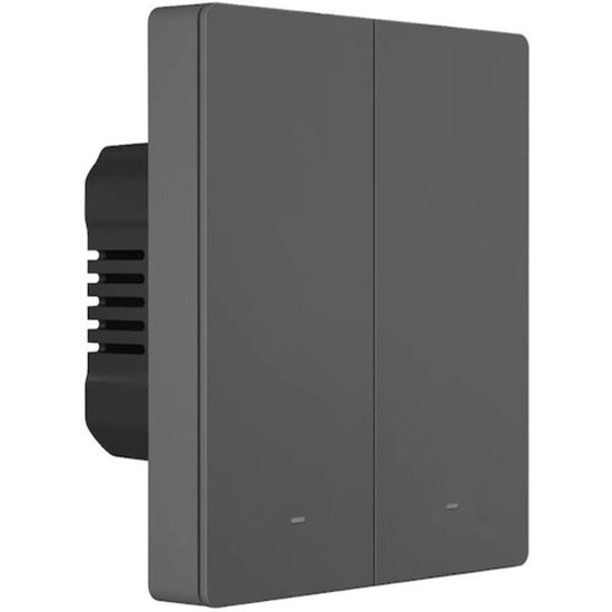 SONOFF Έξυπνος επιτοίχιος διακόπτης WiFi M5-2C-80 (2 καναλιών, για πλαίσιο, γραφίτης) (M5-2C-80) (SONM5-2C-80)-SONM5-2C-80