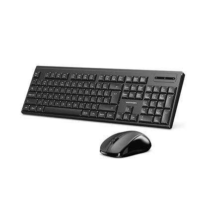 VENTION Wireless Full-Size Silent Keyboard & Mouse Combo Black Slim Type US (KTZB0-EN) (VENKTZB0-EN)-VENKTZB0-EN