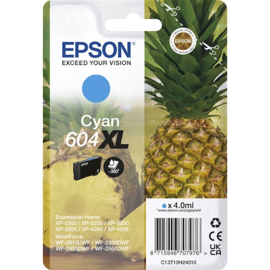 Epson Inkjet Ink Cartridge No.604XL Cyan (C13T10H24010) (EPST10H24010)-EPST10H24010