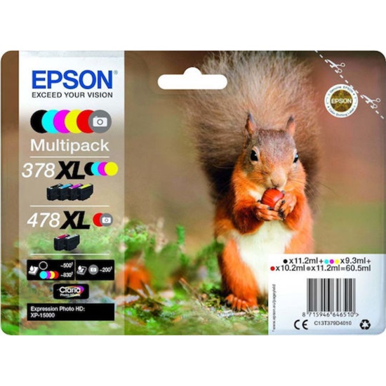 Epson Inkjet Ink Cartridge 378XL Multipack (C13T379D4010) (EPST379D4010)-EPST379D4010