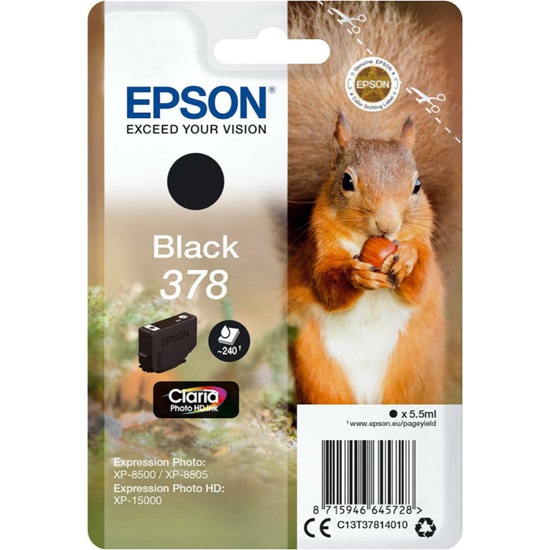 Epson Inkjet Ink Cartridge 378 Black (C13T37814010) (EPST37814010)-EPST37814010