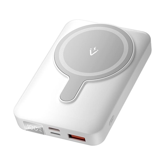 VENTION 10000mAh Magnetic Wireless Power Bank (USB-C + Lightning + USB-C + USB-A +Wireless) 22.5W White LED Display Type (FHTW0) (VENFHTW0)
