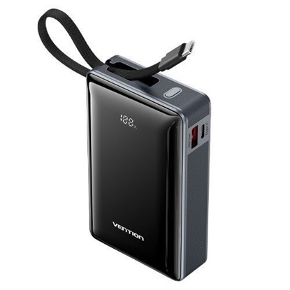 Εικόνα της VENTION 20000mAh Power Bank (USB-C + USB-C/USB-A) with Built-in USB-C Cable 65W Gray LED Display Type (FKDM0) (VENFKDM0)
