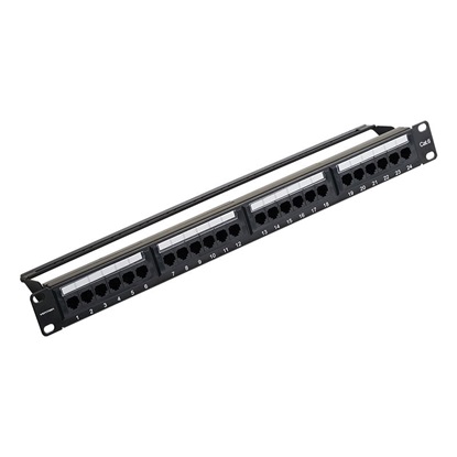 Εικόνα της VENTION 24-Port Cat6 Unshielded Patch Panel Black (KGCB0) (VENKGCB0)