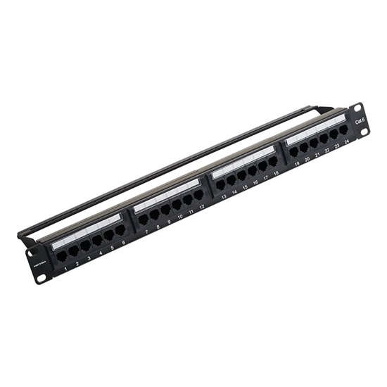 VENTION 24-Port Cat6 Unshielded Patch Panel Black (KGCB0) (VENKGCB0)