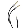 VENTION Cotton Braided TRS 3.5mm Male to 2*6.5mm Male Audio Cable 5M Gray Aluminum Alloy Type (BARHJ) (VENBARHJ)-VENBARHJ