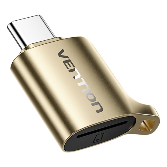 VENTION USB 3.0 Type-C MicroSD Card Reader Gray Zinc Alloy Type (CLNJ0) (VENCLNJ0)-VENCLNJ0