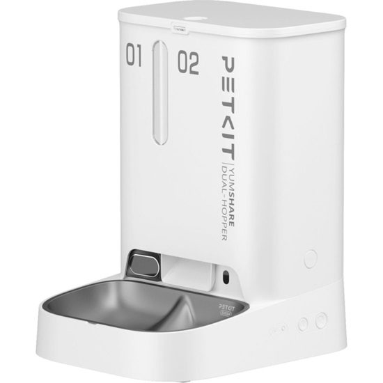 Petkit YumShare Dual-Hopper- Smart Automatic Feeder With Camera - White (P591) (PTKP591)-PTKP591