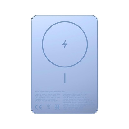 Xiaomi Super Slim Magnetic Power Bank 5000mAh Blue(BHR08POGL) (XIABHR08POGL)-XIABHR08POGL