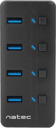 Εικόνα της NATEC Mantis 2 4-Port USB 3.0 Hub with On/Off Switches & AC Adapter (NHU-1557) (NTCNHU-1557)