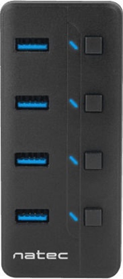 NATEC Mantis 2 4-Port USB 3.0 Hub with On/Off Switches & AC Adapter (NHU-1557) (NTCNHU-1557)
