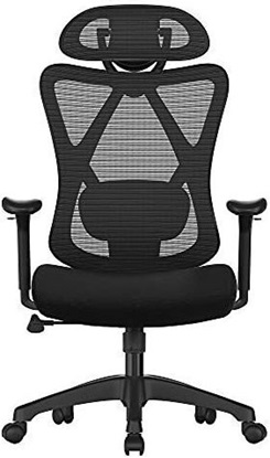 Εικόνα της Songmics Εργονομική περιστρεφόμενη καρέκλα γραφείου 70 x 71 x 114-124 cm mesh, μαύρη (OBN063B01) (SNGOBN063B01)