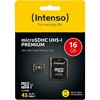 INTENSO microSDHC Card 16GB Class 10 UHS-I Premium with Adapter (3423470) (INTE3423470)