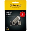 INTENSO Basic Line 8GB USB 2.0 Flash Drive Black Silver (3503460) (INTE3503460)