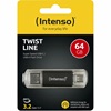 INTENSO Twist Line 64GB USB 3.2 Flash Drive USB-C USB-A Anthracite (3539490) (INTE3539490)