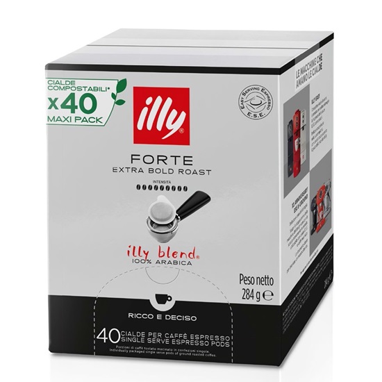 illy Forte (Extra Dark Roast) ESE Coffee Pods 44mm Box of 40 (A131) (ILLA131)