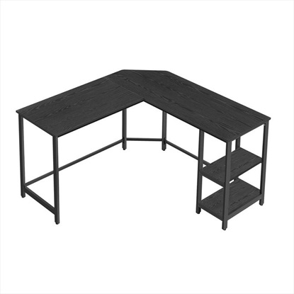 Εικόνα της Vasagle Γωνιακό Mεταλλικό γραφείο 138 x 138 x 75 cm  Χρώματος Μαύρο με υφή Ξύλου (LWD072B56) (VASLWD072B56)