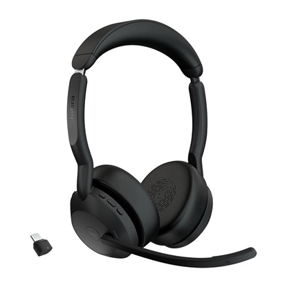Εικόνα της JABRA Evolve2 55 Wireless Stereo Headset MS USB-C Link 380c Black (25599-999-899) (JAB25599-999-899)