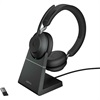 JABRA Evolve2 65 Wireless Stereo Headset UC USB-A Link 380a with Charging Stand Black (26599-989-989) (JAB26599-989-989)