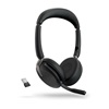 JABRA Evolve2 65 Flex Wireless Stereo Headset UC USB-A Link 380a with Wireless Charging Pad Black (26699-989-989) (JAB26699-989-989)