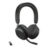 JABRA Evolve2 75 Wireless Stereo Headset MS USB-A Link 380a Black (27599-999-999) (JAB27599-999-999)
