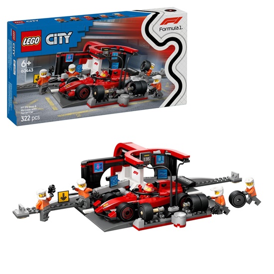 Lego City F1 Pit Stop With Pit Crew And Ferrari Speedster (60443) (LGO60443)