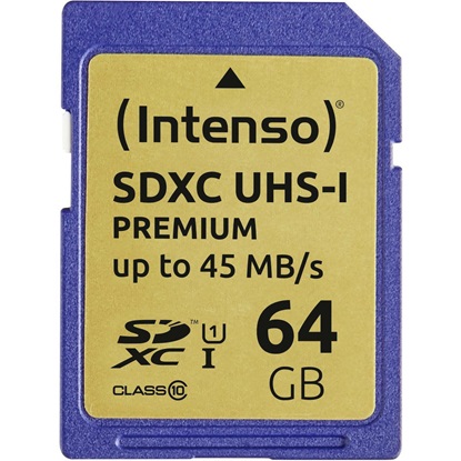 Εικόνα της INTENSO SDXC Card 64GB Class 10 UHS-I Premium (3421490) (INTE3421490)