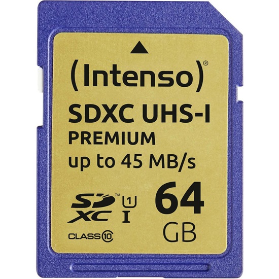INTENSO SDXC Card 64GB Class 10 UHS-I Premium (3421490) (INTE3421490)