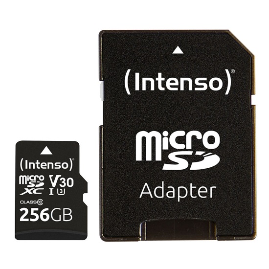 INTENSO microSDXC Card 256GB Class 10 UHS-I Professional with Adapter (3433492) (INTE3433492)