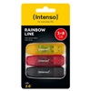 INTENSO Rainbow Line 8GB USB Stick 2.0 3-Pack Multicolor (3502463) (INTE3502463)