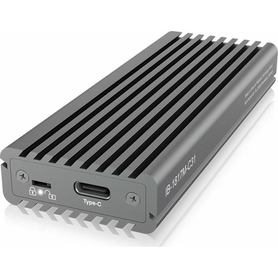 ICY BOX External Enclosure for M.2 NVMe SSD USB 3.1 Gen 2 Type-C with Write Protection Aluminium Grey (IB-1817M-C31) (RSCIB-1817M-C31)