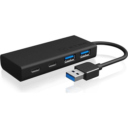 Εικόνα της ICY BOX 4-Port Hub USB 3.0 Type-A Host 2x USB-C 2x USB-A Aluminium Black (IB-HUB1426-U3) (RSCIB-HUB1426-U3)