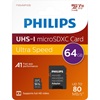 PHILIPS MicroSDXC Card 64GB Class 10 UHS-I U1 2-Pack with Adapter (FM64MP45D/00) (PHIFM64MP45D-00)