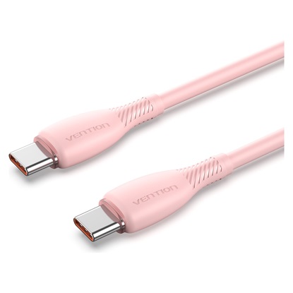 VENTION USB 2.0 C Male to C Male 5A Cable 1M Pink Flexible PVC Type (TRWPF) (VENTRWPF)-VENTRWPF