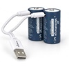 MEDIARANGE Rechargeable USB-C Li-Ion Batteries C Baby 1.5V 3000mAh (2-Pack) (MRBAT168) (MRBAT168)