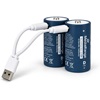 MEDIARANGE Rechargeable USB-C Li-Ion Batteries D Mono 1.5V 5400mAh (2-Pack) (MRBAT169) (MRBAT169)