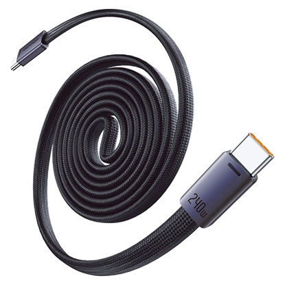 VENTION Flat USB 2.0 C Male to C Male 5A Magnetic Cable 1M Black Aluminum Alloy Type (TSBBF) (VENTSBBF)-VENTSBBF