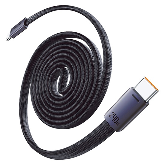 VENTION Flat USB 2.0 C Male to C Male 5A Magnetic Cable 1M Black Aluminum Alloy Type (TSBBF) (VENTSBBF)-VENTSBBF